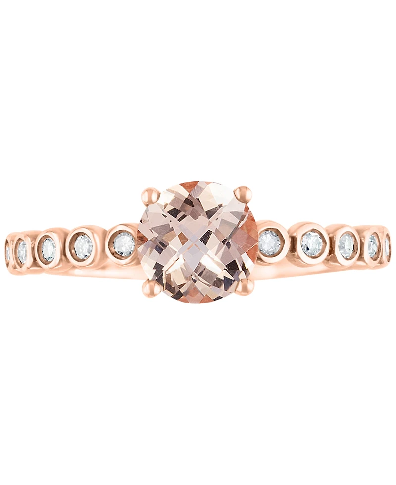 Morganite (3/4 ct. t.w.) & Diamond (1/10 ct. t.w.) Ring in 14k Rose Gold
