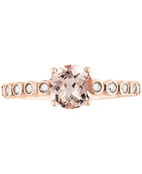 Morganite (3/4 ct. t.w.) & Diamond (1/10 ct. t.w.) Ring in 14k Rose Gold