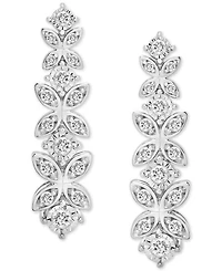 Wrapped in Love Diamond Butterfly Drop Earrings (1 ct. t.w.) in Sterling Silver, Created for Macy's