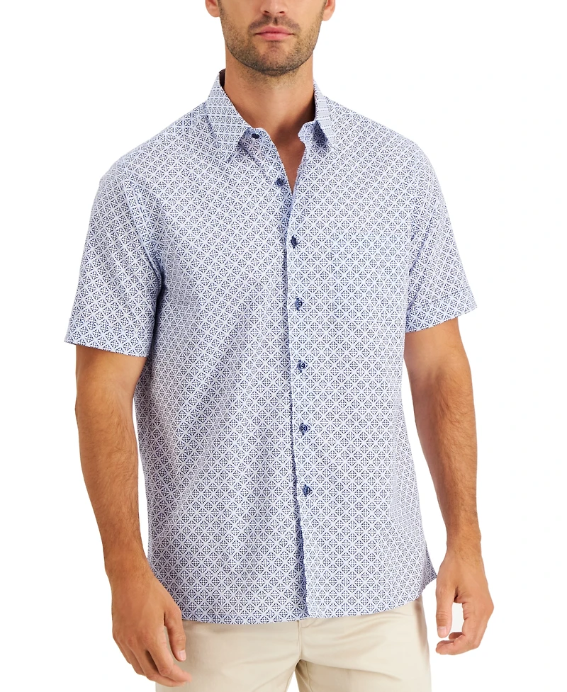 Club Room Men's Regular-Fit Medallion-Print Shirt, Created for Macy's