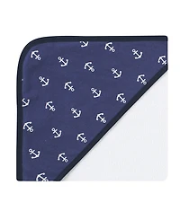 Hudson Baby Boys Plush Cotton Blend Hooded Bath Towel