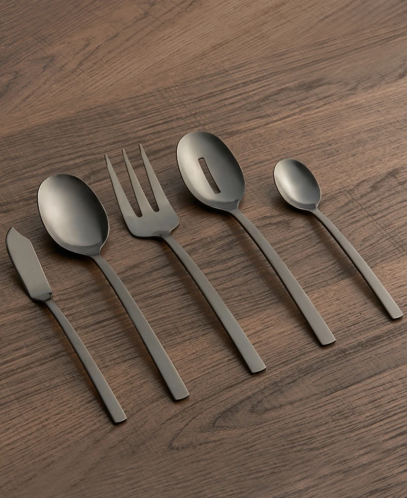 Cambridge Silversmiths Beacon Black Satin 45-Piece Flatware Set, Service for 8