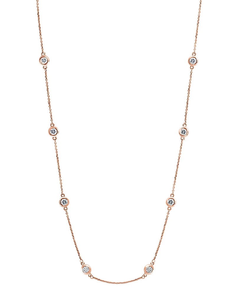 Effy Diamond Bezel 20" Statement Necklace (1 ct. t.w.) in 14k White, Yellow or Rose Gold