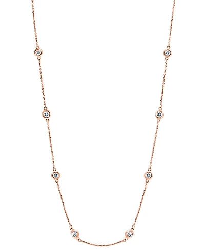 Effy Diamond Bezel 20" Statement Necklace (1 ct. t.w.) in 14k White, Yellow or Rose Gold