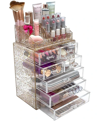 Sorbus Medium Makeup Organizer Set - (3 Large / 4 Small Drawers/Top Tray)