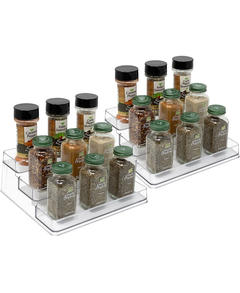 Sorbus 2 Pack 3-Tier Spice Rack Organizers - Clear Organizers for Pantry, Kitchen & More
