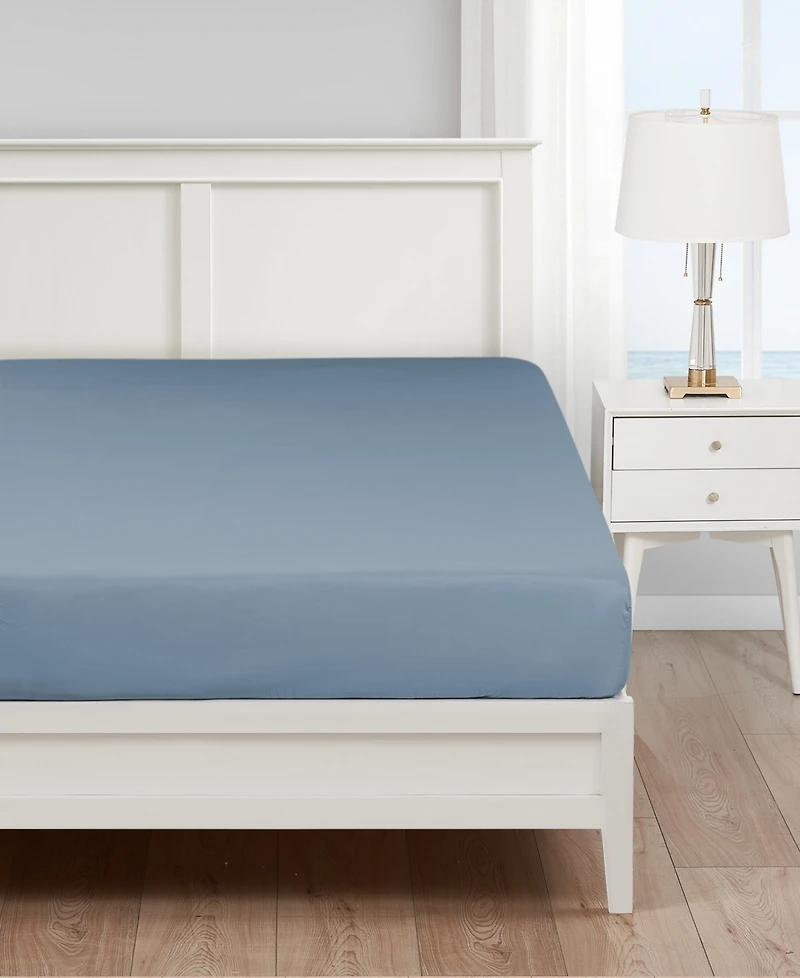 Nautica Solid Cotton Rich Blend Fitted Sheet