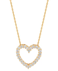 Cubic Zirconia Heart Pendant Necklace Sterling Silver