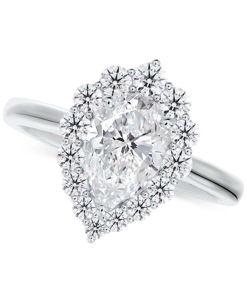 Portfolio by De Beers Forevermark Diamond Pear Halo Engagement Ring (3/4 ct. t.w.) in 14k White Gold