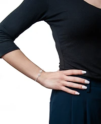 Wrapped Diamond Cluster Cuff Bangle Bracelet (1/4 ct. t.w.) in Sterling Silver, Created for Macy's