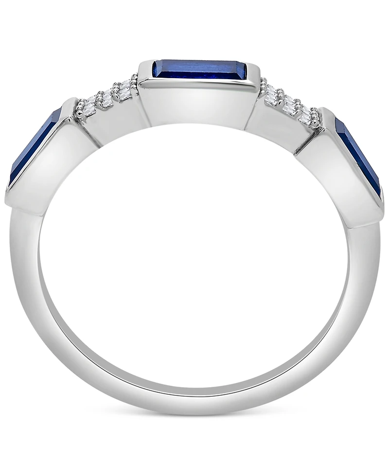 Lab-Grown Blue Sapphire (7/8 ct. t.w.) & Diamond (1/20 Ring Sterling Silver (Also Pink Topaz)