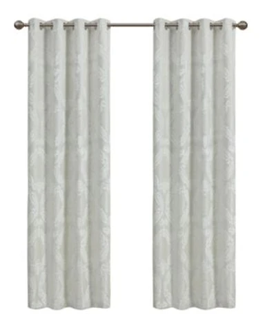 Amelia Knitted Jacquard Paisley Total Blackout Grommet Top Curtain Panel