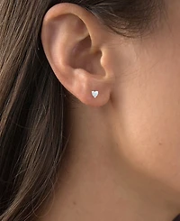 Lab-Grown Opal Heart Stud Earrings (3/8 ct. t.w.) Sterling Silver