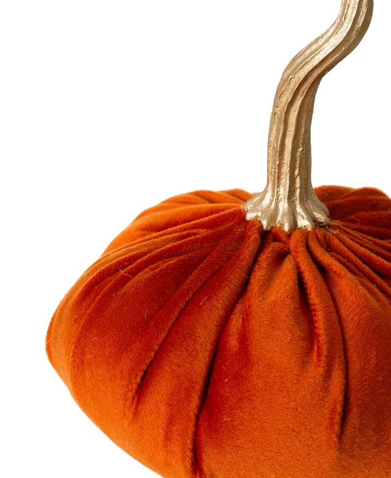 Glitzhome Set of 3 Velvet-textured Pumpkins