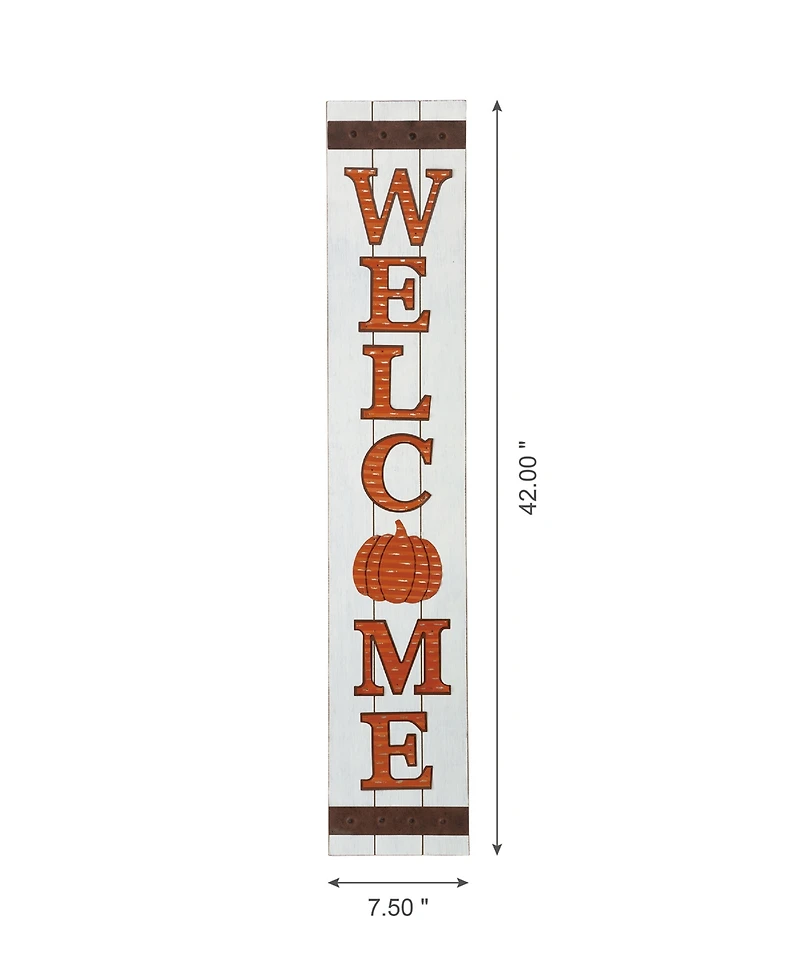 Glitzhome 42" H Fall Wooden Welcome Porch Sign