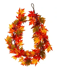 Glitzhome 6' L Fall Lighted Maple Leaves Garland