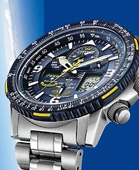 Citizen Eco-Drive Men's Analog-Digital Promaster Blue Angels Skyhawk A-t Stainless Steel Bracelet Watch 46mm