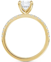 Portfolio by De Beers Forevermark Diamond Solitaire Round-Cut Pave Engagement Ring (7/8 ct. t.w.) in 14k Gold