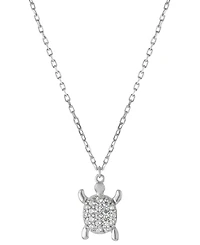 Giani Bernini Cubic Zirconia Turtle Pendant Necklace in Sterling Silver, 16" + 2" extender, Created for Macy's