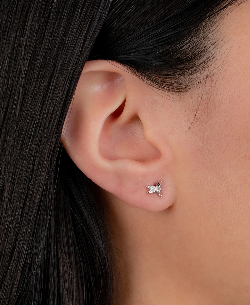 Mixed Color Pave Small Bird Stud Earrings in Sterling Silver, Macy's Exclusive