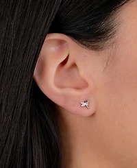 Mixed Color Pave Small Bird Stud Earrings in Sterling Silver, Macy's Exclusive