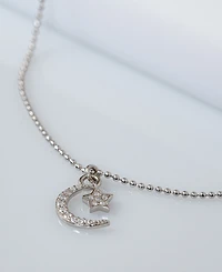 Giani Bernini Cubic Zirconia Moon & Star Charm Ankle Bracelet in Sterling Silver, Created for Macy's