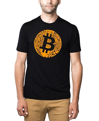 La Pop Art Men's Bitcoin Premium Word T-shirt