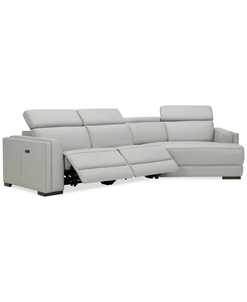 Closeout! Jenneth 3-Pc. Leather Sofa with 2 Power Motion Recliners and Cuddler, Created for Macy's