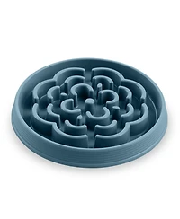 Abode Homewares Slow Chow Medallion Large Feeder, Teal, 13" X 1.6", 7 Cups,Pp,Set Of 2