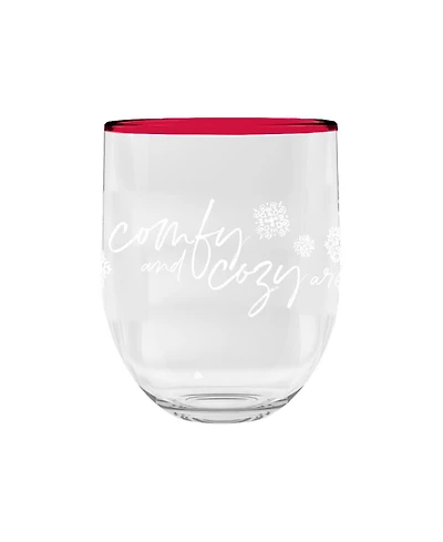 Abode Homewares Holiday Cozy Stemless, 15oz.,Premium Acrylic,Set Of 6