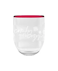 Abode Homewares Holiday Cozy Stemless, 15oz.,Premium Acrylic,Set Of 6