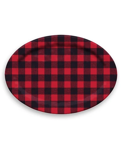 Abode Homewares Vintage Lodge Buffalo Check Melamine Oval Platter