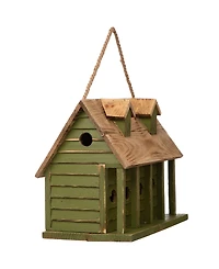 Glitzhome Oversized Distressed Cottage Birdhouse, 14.25"