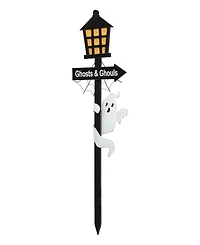 Glitzhome 42" Lighted Halloween Wooden Haunted House Yard Stake