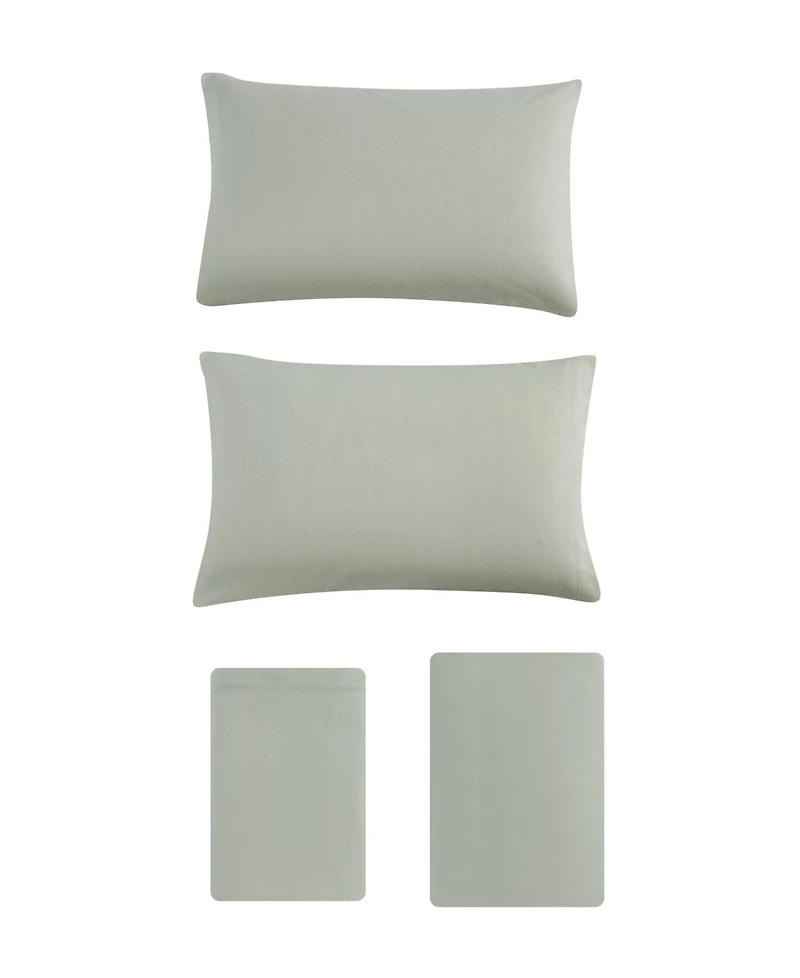 Eddie Bauer Solid 100% Cotton Brushed Flannel 4-Pc. Sheet Set