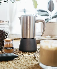 Grosche Milano Steel Stainless Steel Stovetop Espresso Maker Moka Pot Espresso Cup Size 10 oz