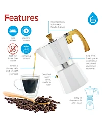 Grosche Milano Stovetop Espresso Maker Moka Pot 6 Espresso Cup Size 9.3 oz