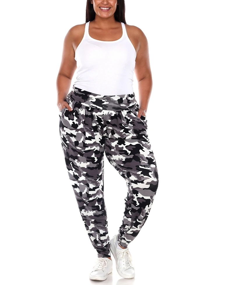 White Mark Plus Size Camo Harem Pants