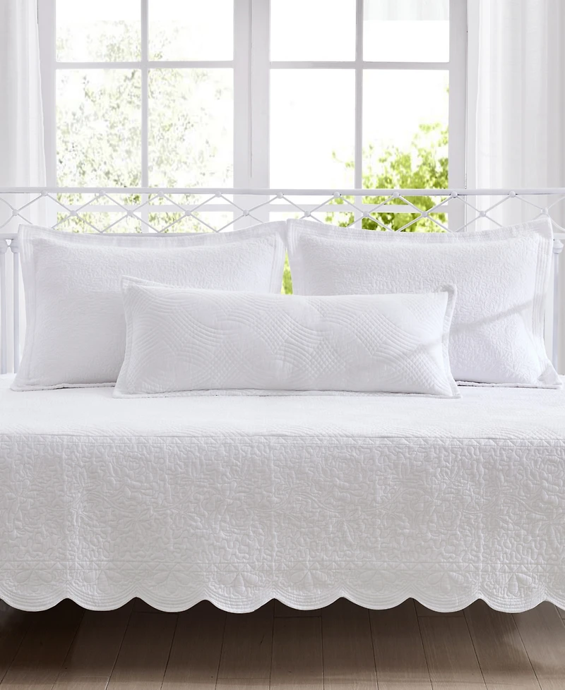 Laura Ashley Solid Trellis Cotton 4-Pc. Quilt Set, Daybed