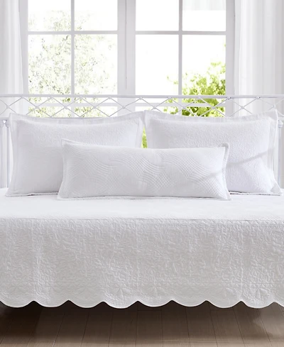 Laura Ashley Solid Trellis Cotton 4-Pc. Quilt Set, Daybed