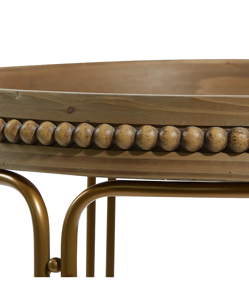 Wood Contemporary Accent Table Set, 2 Piece