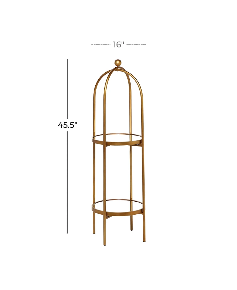 Metal Glam Standing Mirror Shelves