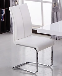 England Modern Faux Leather with Chrome Dining Side Chairs, Set of 2