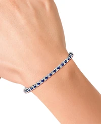 Effy Sapphire (3-7/8 ct. t.w) & Diamond (1/4 t.w.) Tennis Bracelet Sterling Silver (Also available Emerald and Ruby)