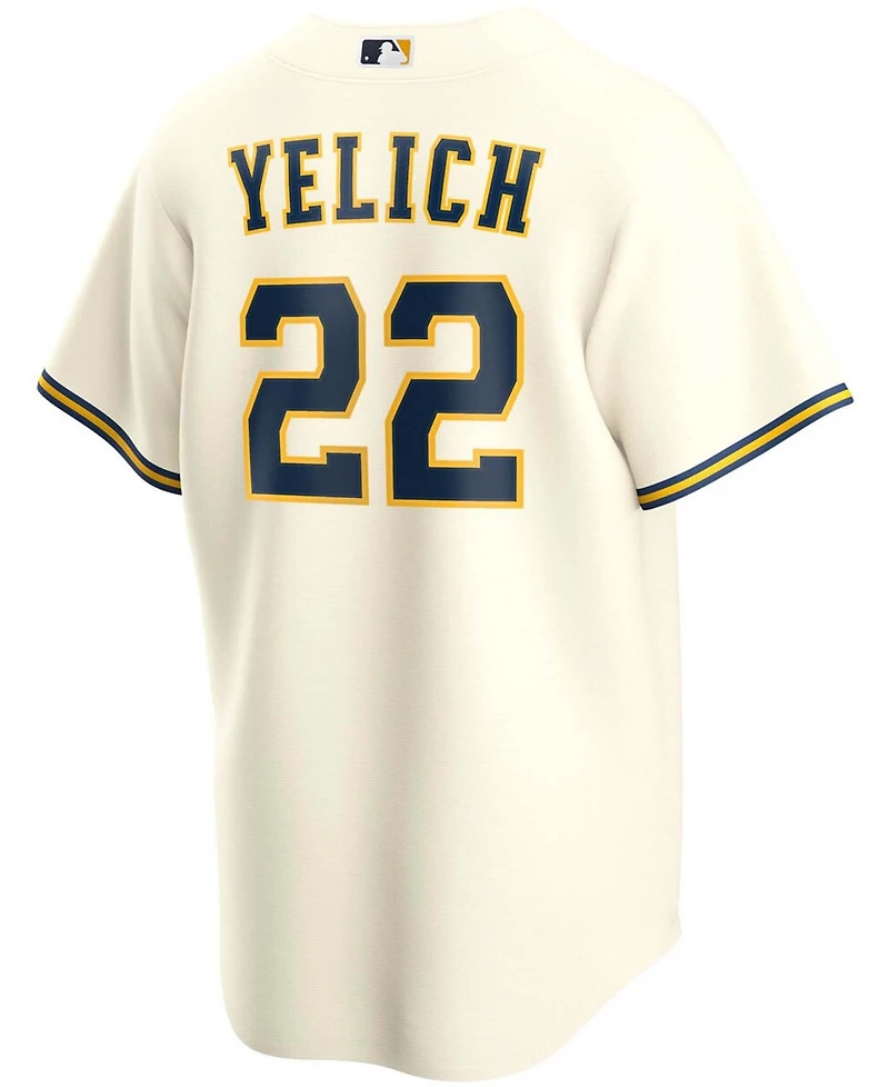 Men's Christian Yelich Cream Milwaukee Brewers Alternate Replica Player Jersey