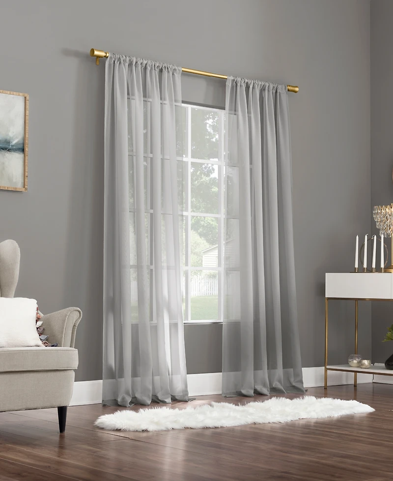 Mallory Sheer Voile Rod Pocket Curtain Panel