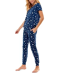 Roudelain V-Neck T-Shirt & Jogger Pants Pajama Set