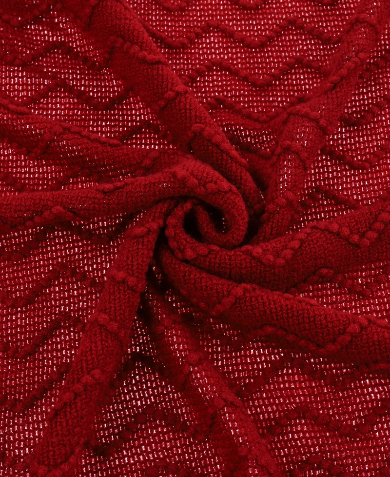 Happycare Textiles Solid Soft Zigzag Lightweight Throw, 60" x 50"