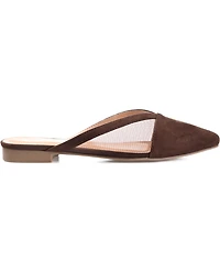 Journee Collection Women's Reeo Mesh Pointed Toe Slip On Mules