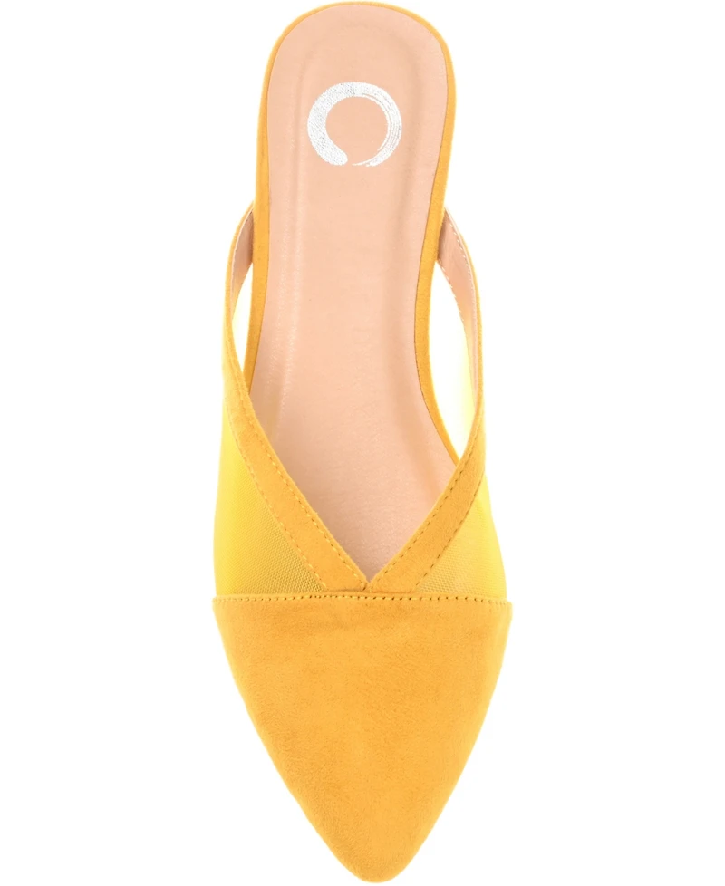 Journee Collection Women's Reeo Mesh Pointed Toe Slip On Mules